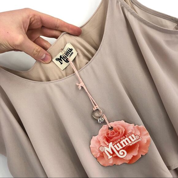 NWT SHOW ME YOUR MUMU Caitlin Ruffle Maxi Dress Show Me The Ring L - Picture 4 of 11